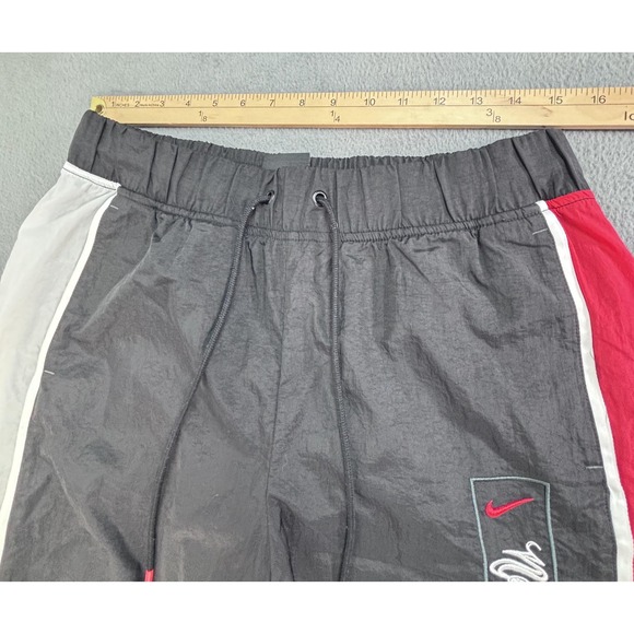 Nike Tracksuit Jacket Pants Set Mens Medium Black Red Windbreaker Mesh Swoosh - Picture 15 of 16